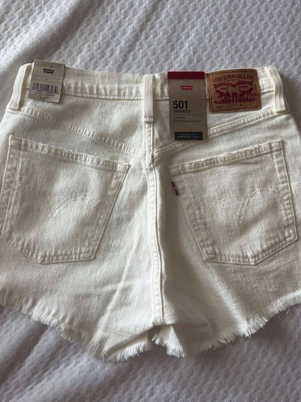Levi's Cream White 501 Women's Denim Shorts
